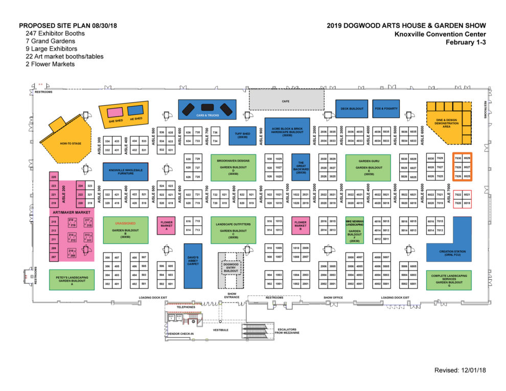 2019 Floor Plan Dogwood Arts House And Garden Show